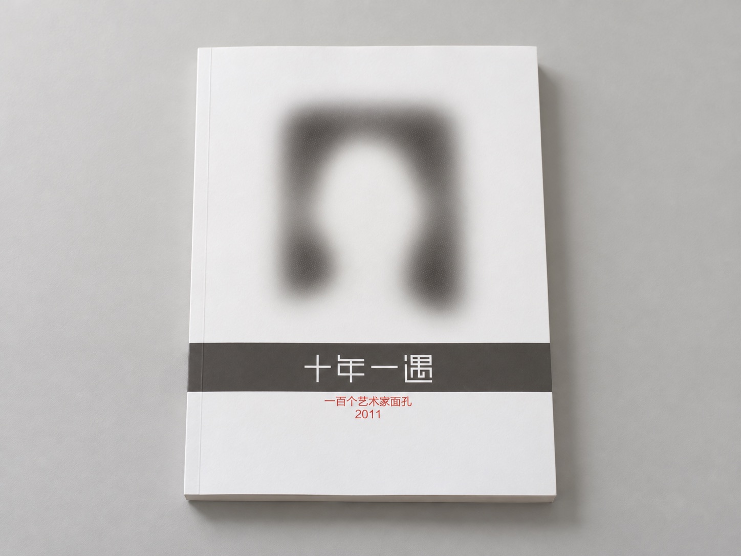 《十年一遇——一百个艺术家面孔》桌面陈列效果；AI 场景，原封面可另行查看