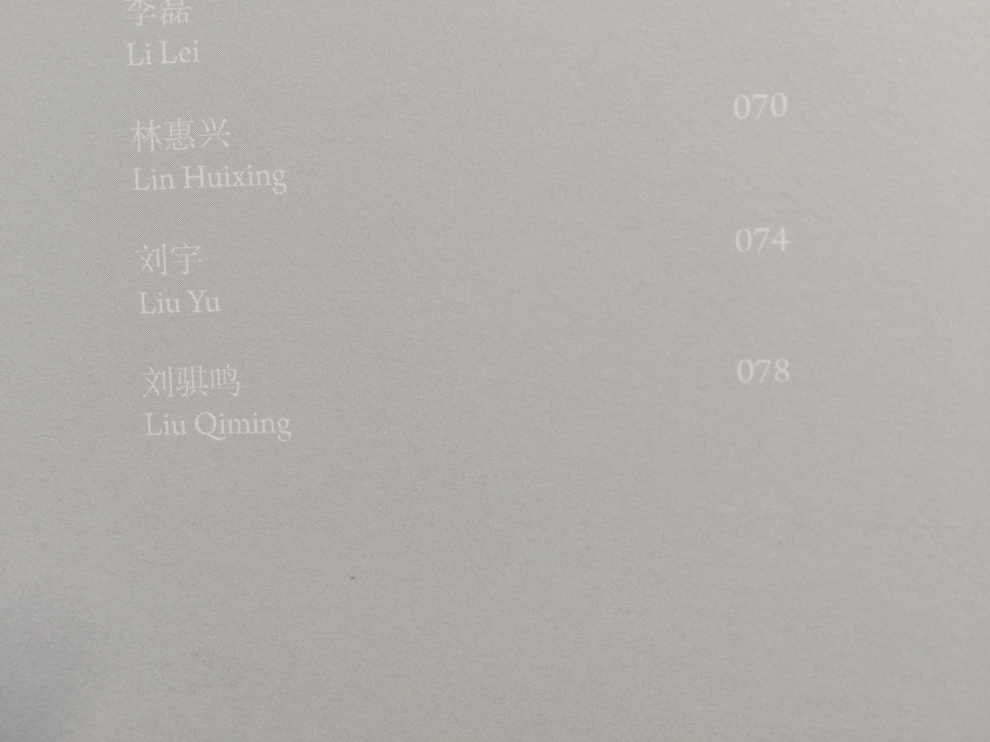 里应外合——首届峨眉当代艺术国际邀请展：目录局部：刘骐鸣部分标示第078页