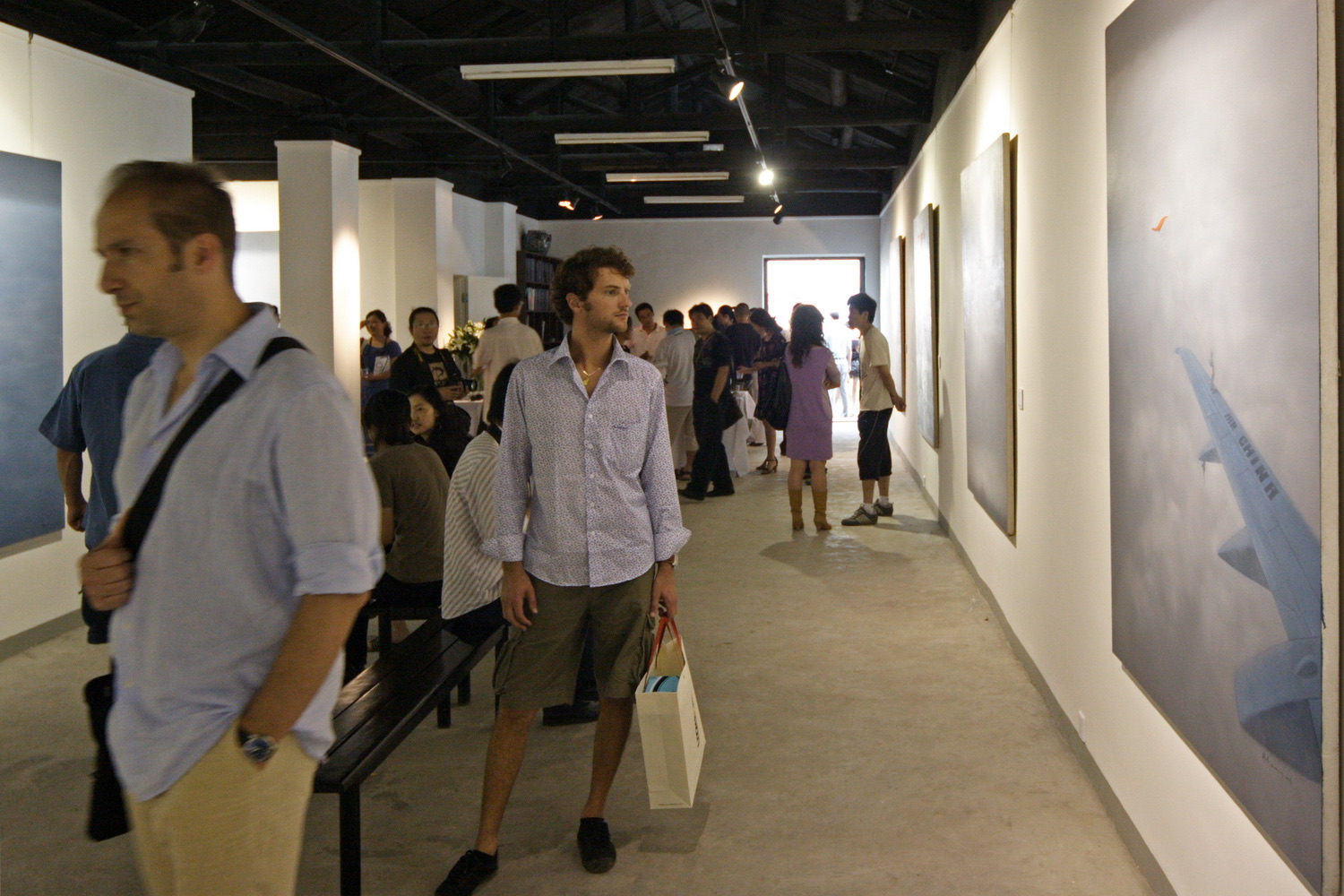 Visitors in the gallery at A Single Thread.